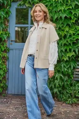 Wehkamp G-maxx X Froukje wikkelvest vest beige aanbieding