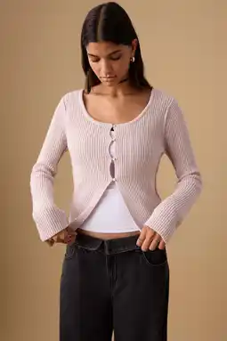 Wehkamp MANGO TEEN vest roze gebreid aanbieding