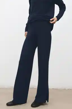 Wehkamp Mango highwaist flared broek marineblauw aanbieding
