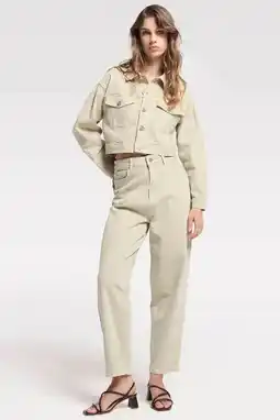 Wehkamp Homage to Denim Bella - Colored Baggy Jeans barrel jeans lichtgroen aanbieding