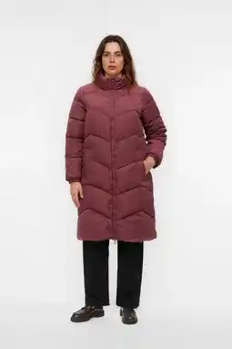 Wehkamp VERO MODA CURVE gewatteerde jas bruin aanbieding