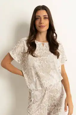 Wehkamp Claudia Sträter top beige aanbieding