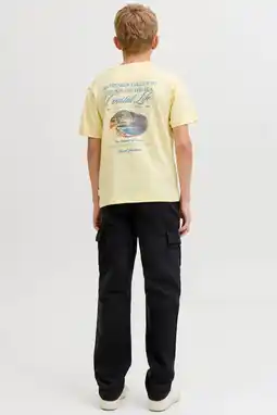 Wehkamp JACK & JONES JUNIOR T-shirt met backprint geel aanbieding
