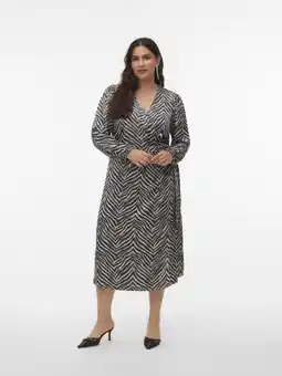 Wehkamp VERO MODA CURVE mini jurk met zebraprint zwart aanbieding