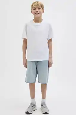 Wehkamp JACK & JONES JUNIOR loose denim short light blue denim aanbieding