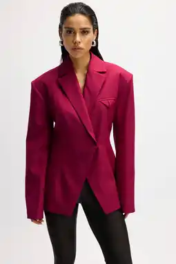Wehkamp Refined Department getailleerde blazer donkerrood aanbieding