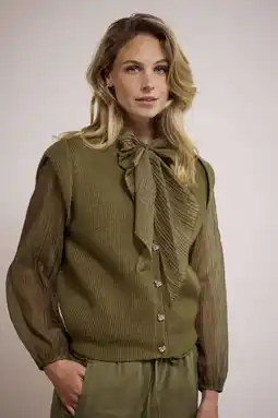 Wehkamp Tramontana cardigan groen gebreid aanbieding