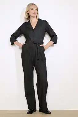 Wehkamp LOLALIZA jumpsuit met krijtstreep zwart aanbieding