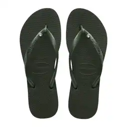 Wehkamp Havaianas Slim Crystal Sw II teenslippers olijfgroen aanbieding