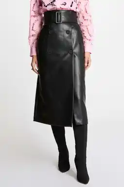 Wehkamp Morgan imitatieleren rok zwart aanbieding