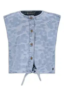 Wehkamp Like Flo gilet met panterprint light blue denim aanbieding