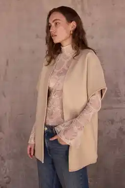 Wehkamp Bruuns Bazaar gilet met wol beige aanbieding