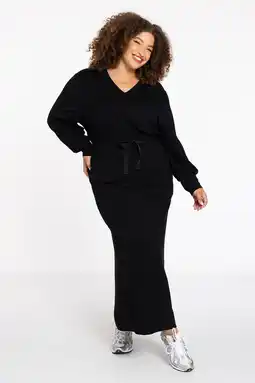 Wehkamp YOEK Lounge maxi rok zwart aanbieding