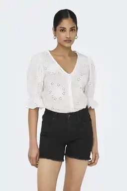 Wehkamp ONLY blousetop wit broderie aanbieding