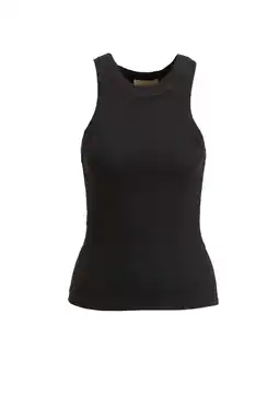 Wehkamp Ruby rib gebreid singlet zwart aanbieding