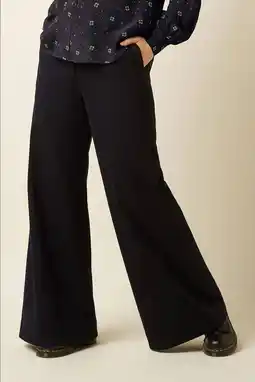 Wehkamp King Louie wide leg regularwaist broek zwart aanbieding