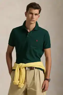 Wehkamp Polo Ralph Lauren slim polo groen aanbieding