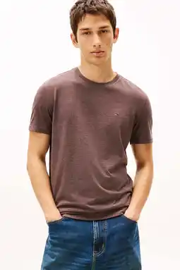 Wehkamp Tommy Jeans slim T-shirt donkerbruin aanbieding