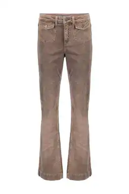 Wehkamp Geisha corduroy corduroy flared regularwaist flared broek taupe aanbieding