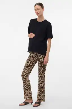 Wehkamp MAMALICIOUS flared highwaist zwangerschaps legging bruin aanbieding