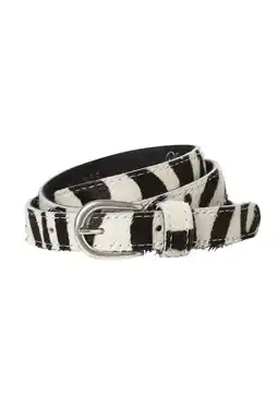 Wehkamp Legend leren riem zebraprint zwart/wit aanbieding