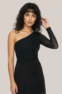 Wehkamp HYPEDROP one shoulder top zwart aanbieding