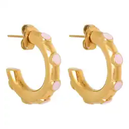 Wehkamp Label Kiki gold plated oorbellen Pink Loop aanbieding