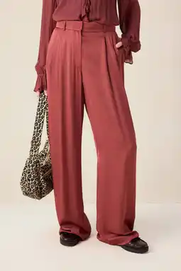 Wehkamp Sissy-Boy wide leg highwaist broek donkerrood aanbieding