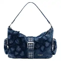 Wehkamp Desigual denim schoudertas met bloemen blauw aanbieding