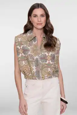Wehkamp Geisha gebloemde gilet beige aanbieding