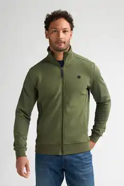 Wehkamp Petrol Industries sweatvest met textuur groen aanbieding