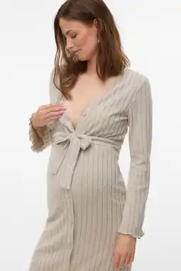 Wehkamp MAMALICIOUS zwangerschaps- en voedings blousejurk beige aanbieding
