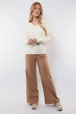 Wehkamp CS the Label wide leg regularwaist broek camel aanbieding