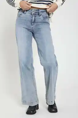 Wehkamp FREEQUENT wide leg jeans light blue denim aanbieding