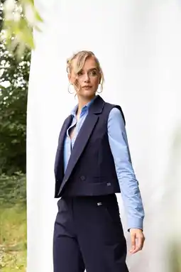 Wehkamp TQ-Amsterdam travelstof blouse blauw aanbieding
