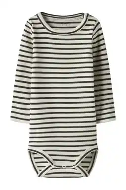 Wehkamp NAME IT BABY romper donkerbruin/ecru aanbieding