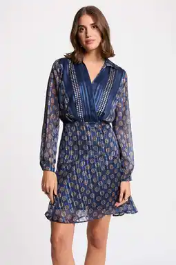 Wehkamp Morgan mini jurk met glitter donkerblauw aanbieding