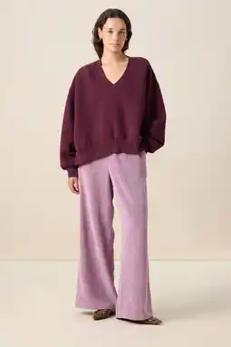 Wehkamp Sissy-Boy corduroy wide leg highwaist broek lavendel aanbieding
