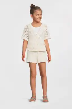 Wehkamp Me & My Monkey crochet wrap top crème aanbieding