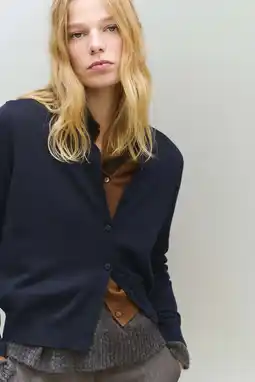 Wehkamp Mango gebreid vest marineblauw aanbieding