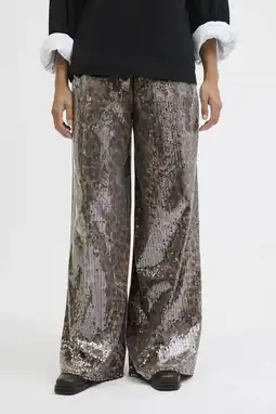 Wehkamp JJXX relaxed regularwaist casual broek met panterprint bruin met pailletten aanbieding