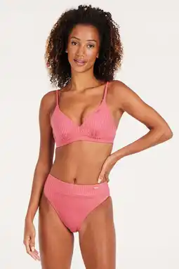 Wehkamp Protest high waist bikinibroekje MIXTYPE met ribstructuur roze aanbieding