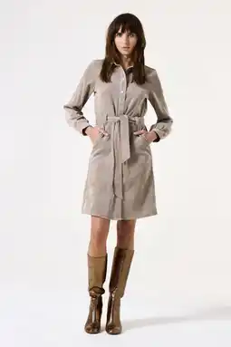 Wehkamp Garcia korte jurk taupe aanbieding