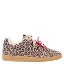Wehkamp DWRS CARPI leopard teddy gevoerde suède sneakers met panterprint beige/zwart aanbieding