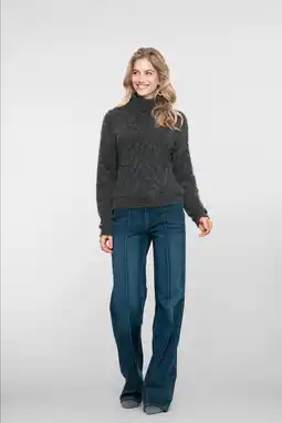Wehkamp Geisha highwaist flared jeans dark blue denim aanbieding