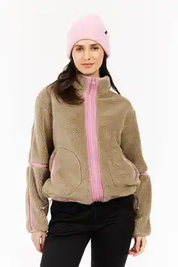 Wehkamp Protest teddy fleece vest PRTRed camel/roze aanbieding