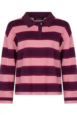 Wehkamp Ydence gestreepte pullover donkerrood aanbieding