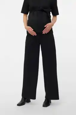 Wehkamp MAMALICIOUS wide leg highwaist zwangerschaps broek zwart aanbieding
