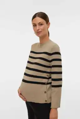 Wehkamp MAMALICIOUS zwangerschaps- en voedings trui beige gebreid aanbieding
