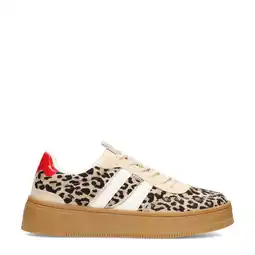 Wehkamp POSH by Poelman Lilly sneakers met panterprint ecru/zwart/rood aanbieding
